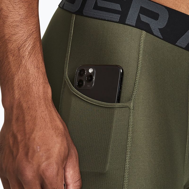Men's training leggings Under Armour HeatGear marine from green/white 4