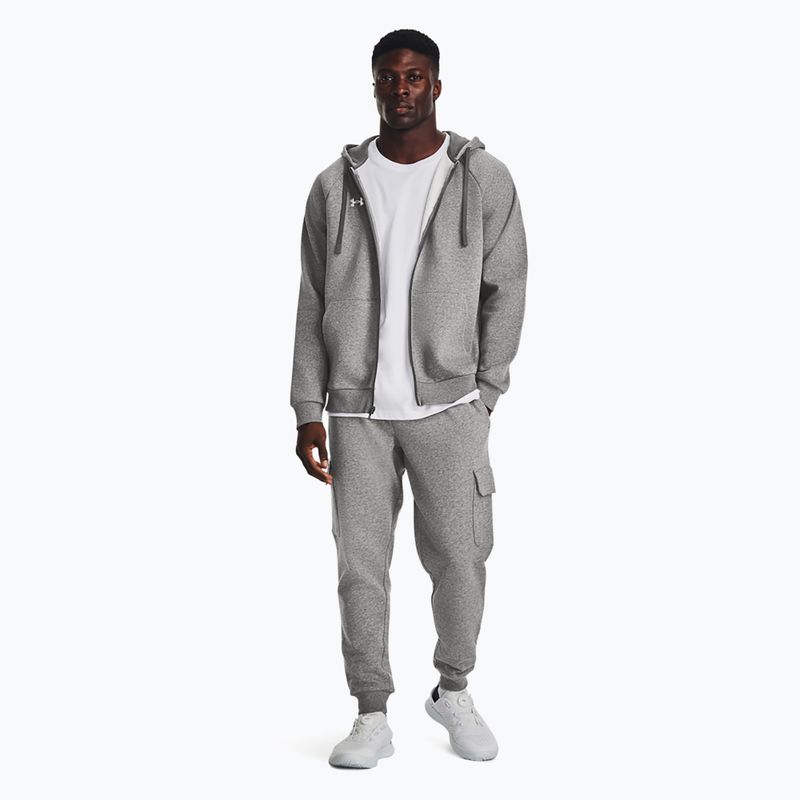 Pánska mikina Under Armour Rival Fleece FZ Hoodie castlerock light heather/white 2