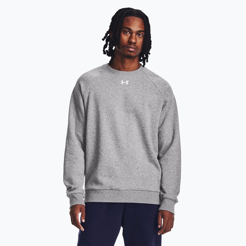 Pánska mikina Under Armour Rival Fleece Crew castlerock light heather/white