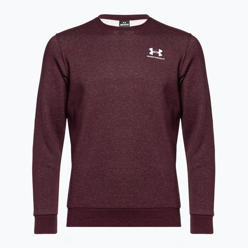 Pánska mikina Under Armour Essential Fleece Crew dark maroon/white 4