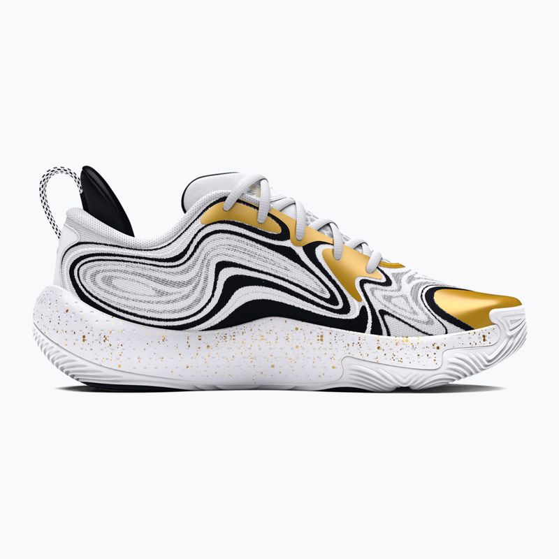 Basketbalové obuv Under Armour Spawn 6 white/black/metallic gold 9