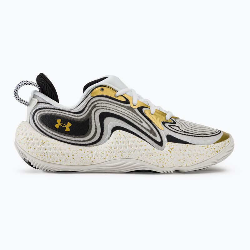 Basketbalové obuv Under Armour Spawn 6 white/black/metallic gold 2