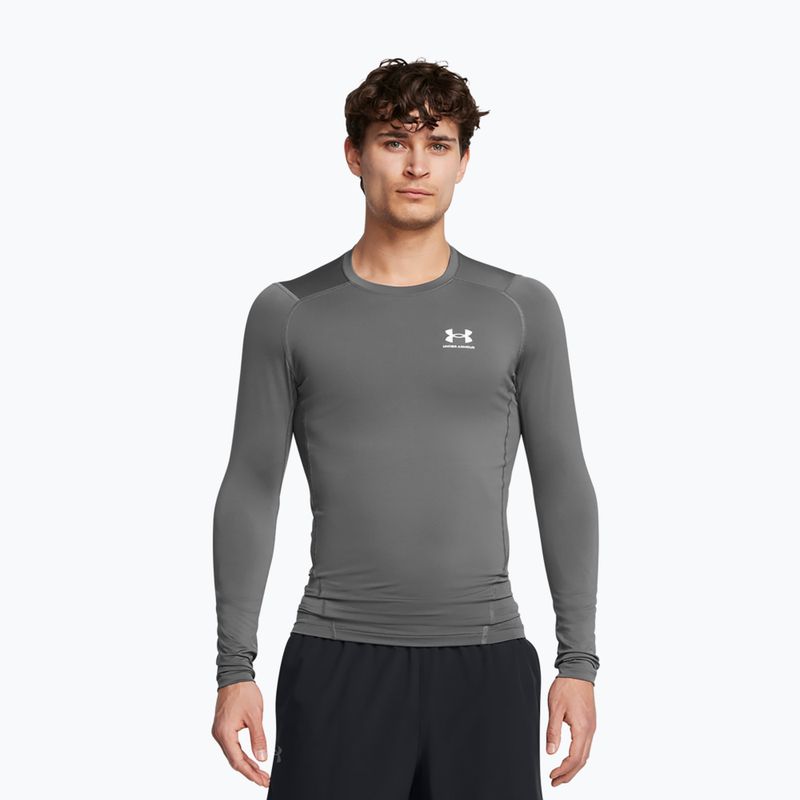 Pánske tričko longsleeve Under Armour Heat Gear Armour Comp castlerock/white