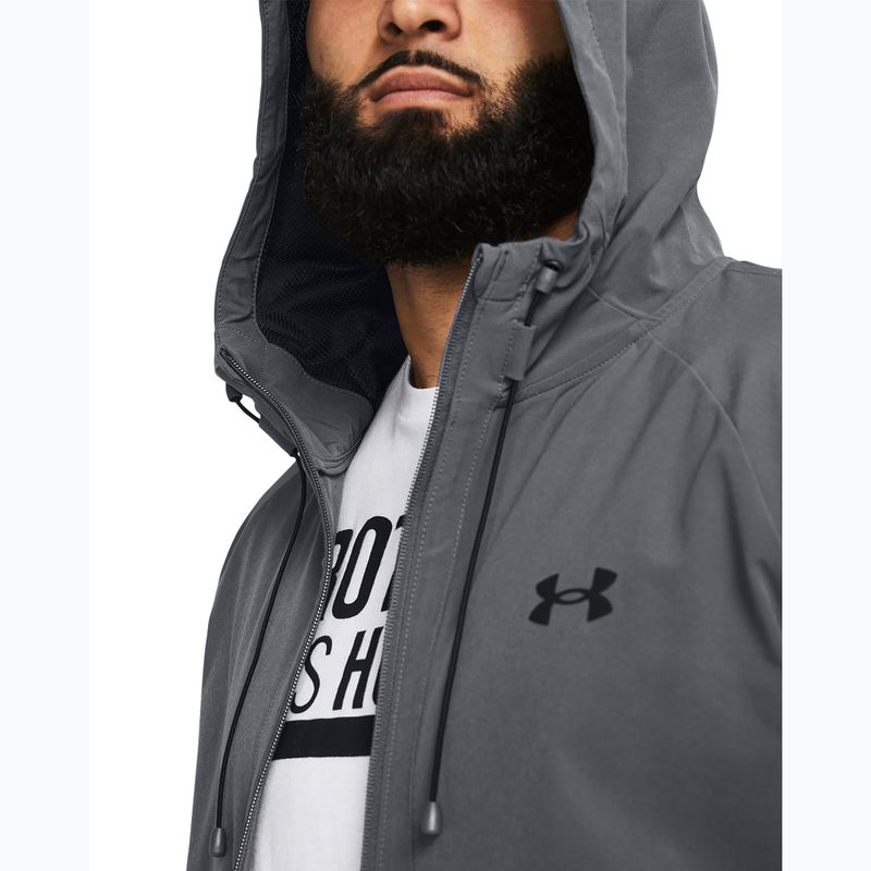 Pánska vetrovka Under Armour Stretch Woven Windbreaker pitch gray/black 3
