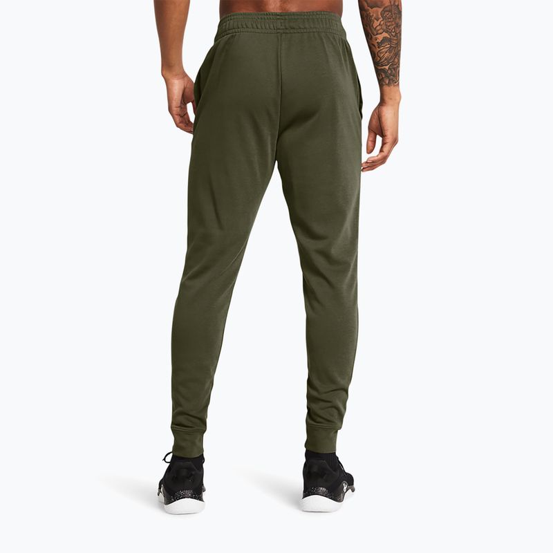 Men's Under Armour Rival Terry Jogger pants marine from green/onyx white 3