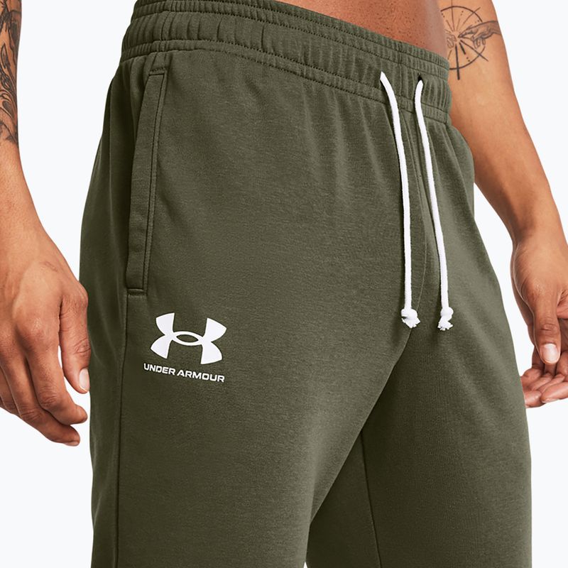 Men's Under Armour Rival Terry Jogger pants marine from green/onyx white 4