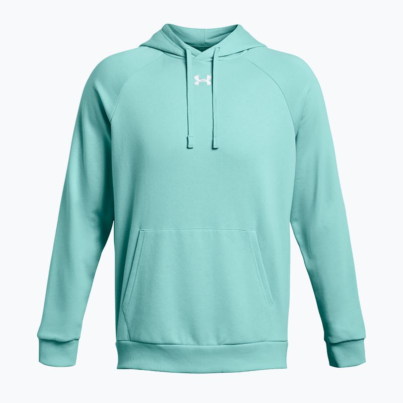 Pánska mikina Under Armour Rival Fleece Hoodie radiálna tyrkysová/biela 4