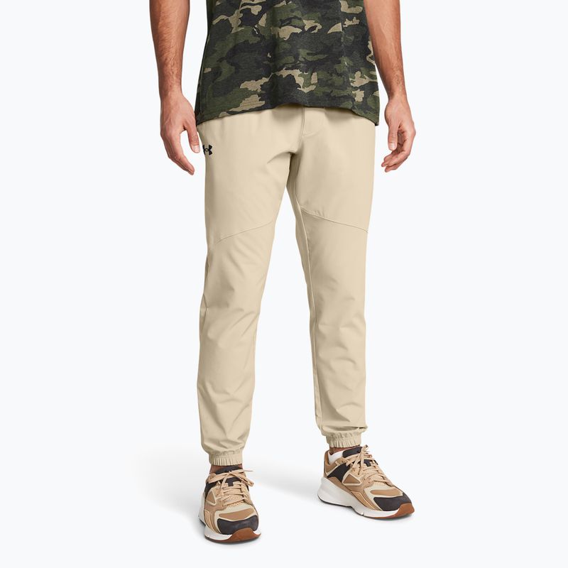 Pánske nohavice Under Armour Stretch Woven Joggers khaki base/black