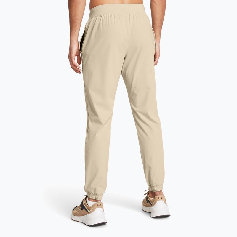 Pánske nohavice Under Armour Stretch Woven Joggers khaki base/black 3