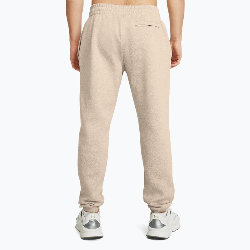 Pánske tréningové nohavice Under Armour Essential Fleece Joggers timberwolf taupe light hthr/timberwolf taupe 3