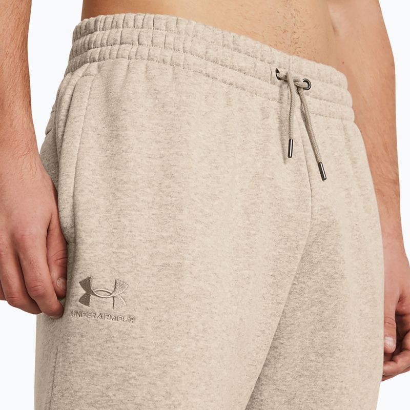 Pánske tréningové nohavice Under Armour Essential Fleece Joggers timberwolf taupe light hthr/timberwolf taupe 4