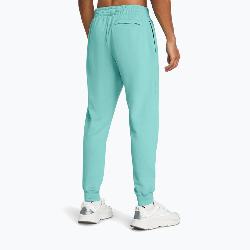 Pánske teplákové nohavice Under Armour Rival Fleece Joggers radiálna tyrkysová/biela 3