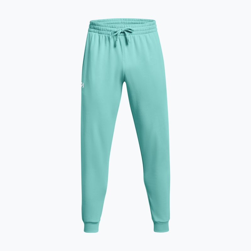 Pánske teplákové nohavice Under Armour Rival Fleece Joggers radiálna tyrkysová/biela 6