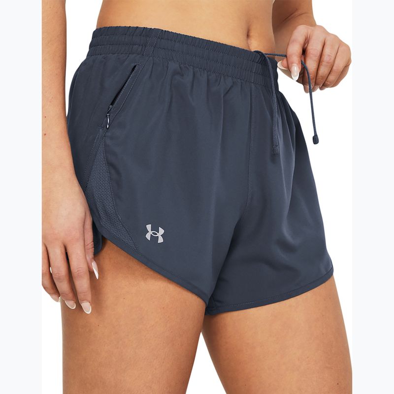 Dámske bežecké šortky Under Armour Fly By 3" čierno/biele/reflexné 4
