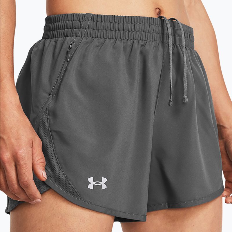 Dámske bežecké šortky Under Armour Fly By 3" castlerock/castlerock/reflective 4