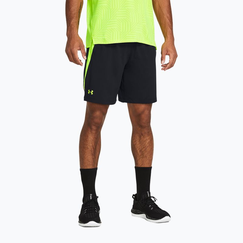 Pánske tréningové šortky Under Armour Tech Vent black/high-vis yellow/high-vis yellow