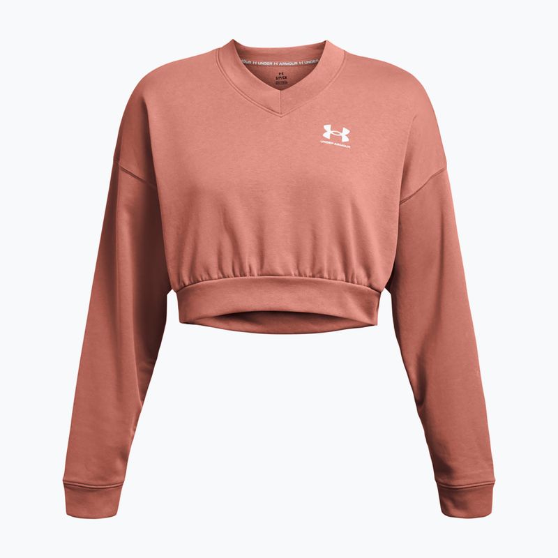 Under Armour dámska tréningová mikina Rival Terry Os Crop Crew canyon pink/white 3