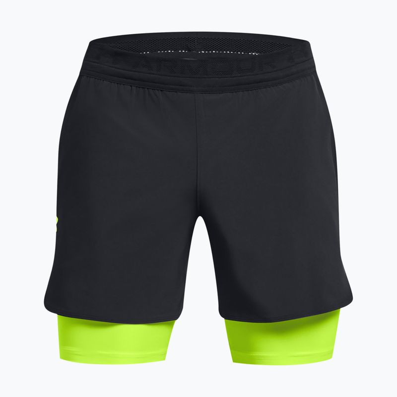 Pánske šortky Under Armour Peak Woven 2v1 black/high vis yellow/high vis yellow 5