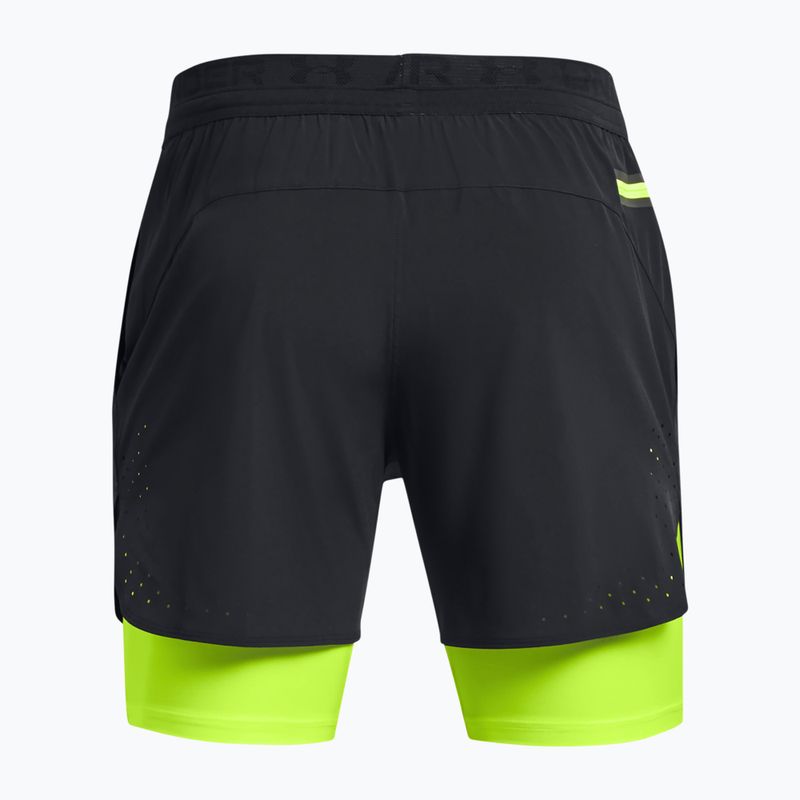 Pánske šortky Under Armour Peak Woven 2v1 black/high vis yellow/high vis yellow 6