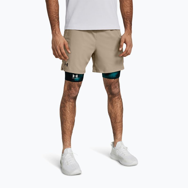 Men's training shorts Under Armour UA Vanish Woven 6in timberwolf taupe/black