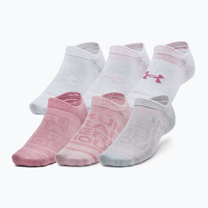 Tréningové ponožky Under Armour Essential No Show 6 Pack pink elixir/prime pink/pink elixir