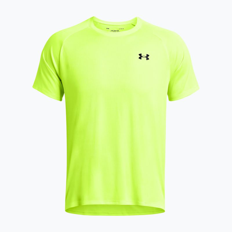 Pánske tréningové tričko Under Armour Tech Textured s vysokou viditeľnosťou žltá/čierna 4
