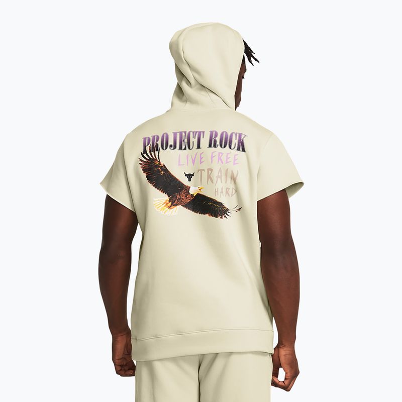 Pánska mikina Under Armour Project Rock Q1 SS Icon Fleece Hoodie beige 2