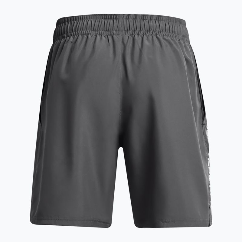 Pánske tréningové šortky Under Armour Woven Wordmark castlerock/white 6