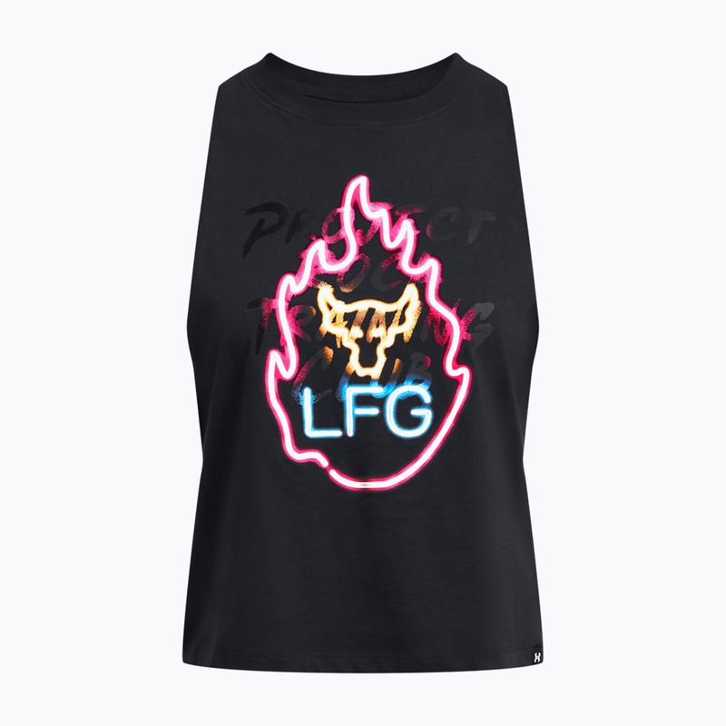 Dámske tréningové tielko Under Armour Project Rock Neon Flame Tank black/black 3