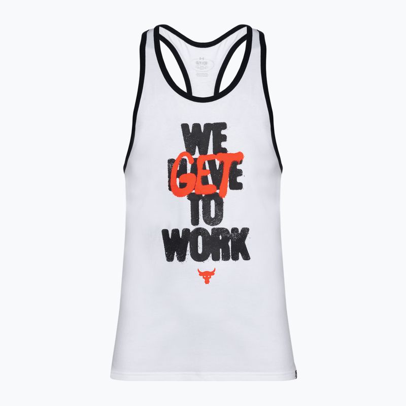 Pánske tréningové tielko Under Armour Project Rock Get To Work Tank white/black/phoenix fire