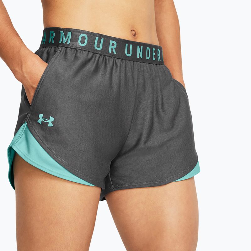 Dámske šortky  Under Armour Play Up 3.0 castlerock/radial turquoise/radial turquoise 4