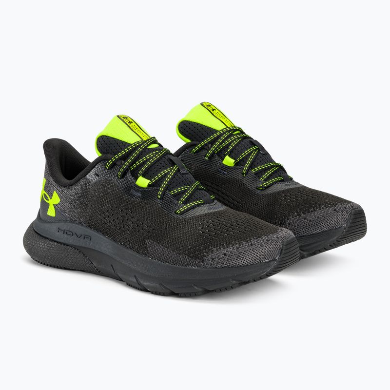 Under Armour Hovr Turbulence 2 pánska bežecká obuv black/black/high vis yellow 4