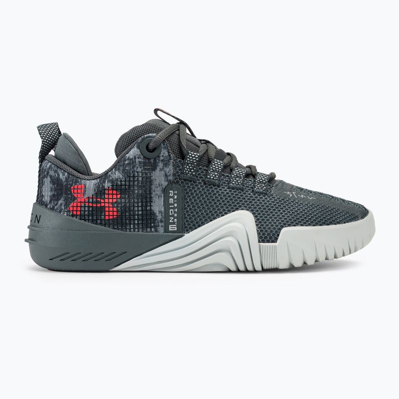 Dámska tréningová obuv Under Armour TriBase Reign 6 pitch gray/gray void/rush red 2