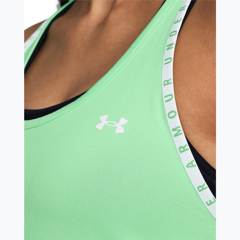 Dámske tréningové tielko Under Armour Knockout Tank matrix green/white 3