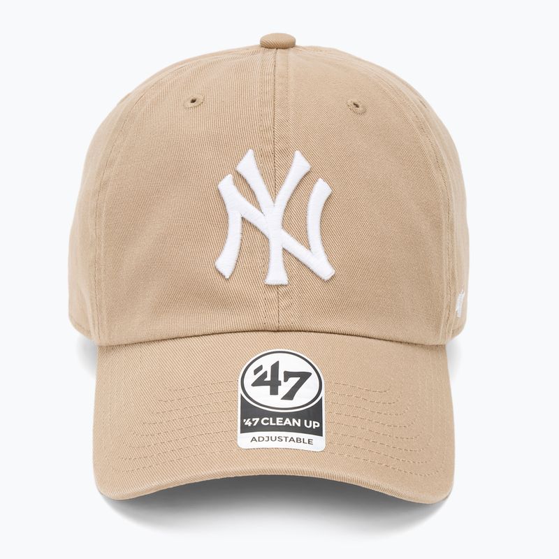 47 Značka MLB New York Yankees CLEAN UP W/No Loop Label khaki baseballová čiapka 2