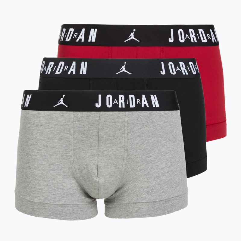 Pánske boxerky Nike Jrdan JHM Flight Cotton Trunk 3 páry gym red/black
