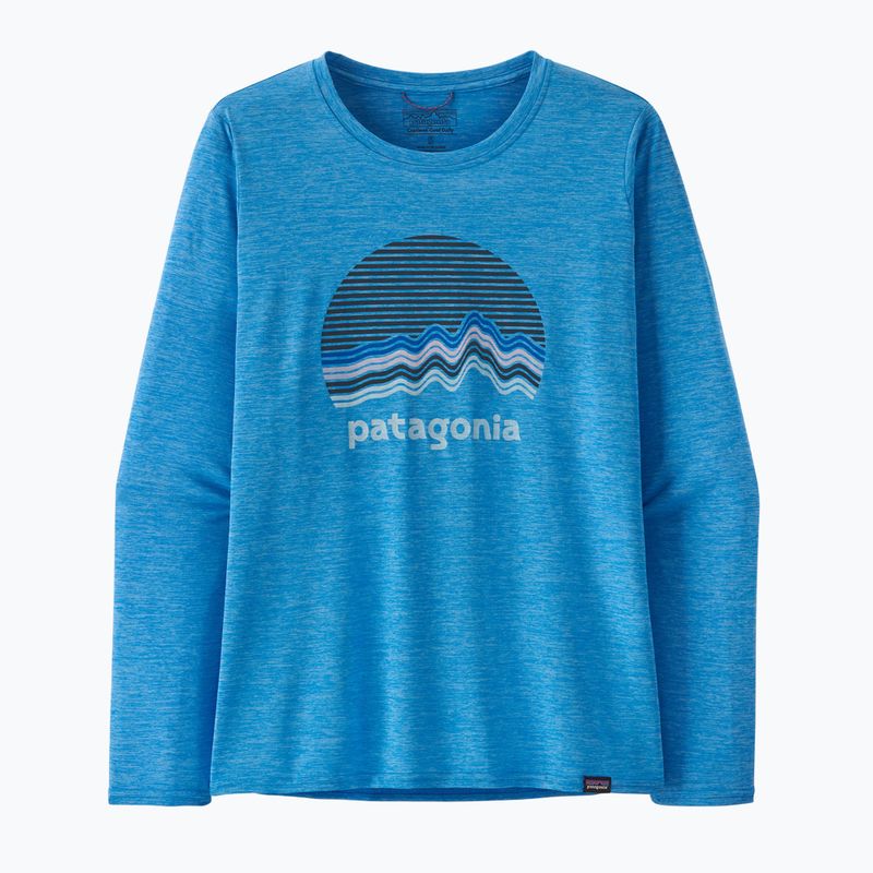 Dámske tričko Patagonia Cap Cool Daily Graphic Ridge rise Moonlight/Vessel Blue x-dye s dlhým rukávom 3