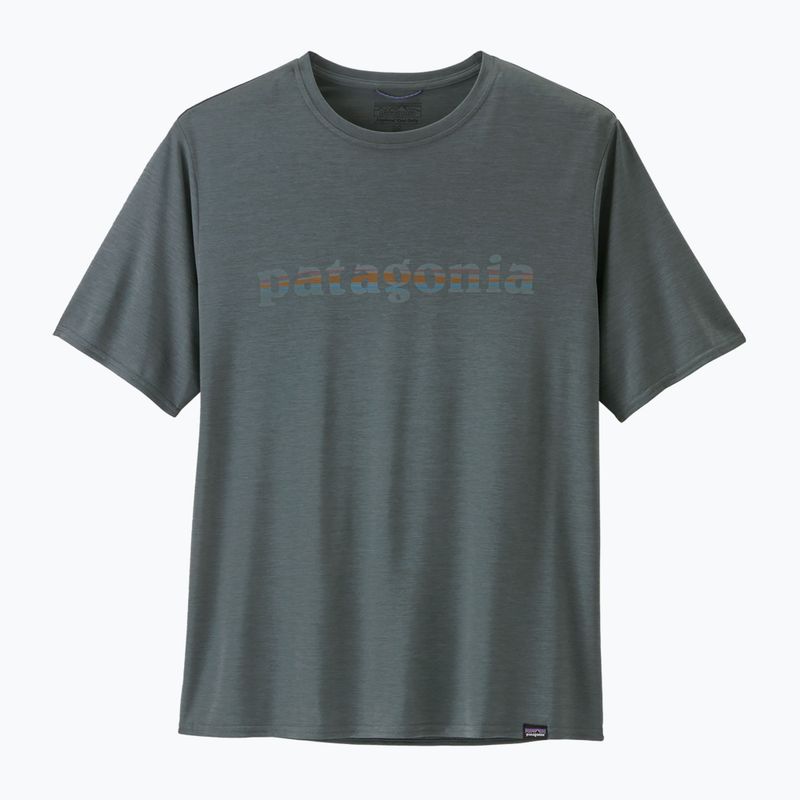 Pánske tričko Patagonia Cap Cool Daily Graphic Shirt 73 text logo/nouveau green x-dye