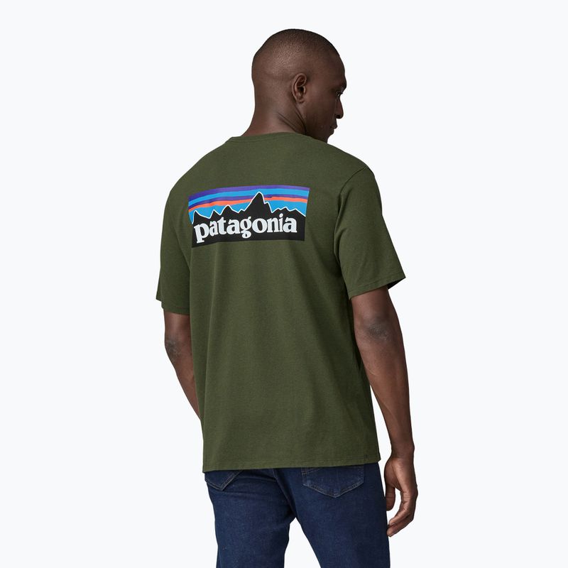 Pánske trekingové tričko Patagonia P-6 Logo Responsibili-Tee torrey pine green 2