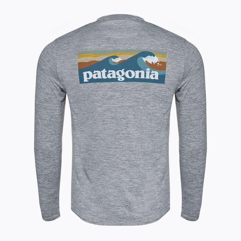 Pánske tričko Patagonia Cap Cool Daily Graphic Shirt-Waters boardshort logo abalone blue/feather grey 2