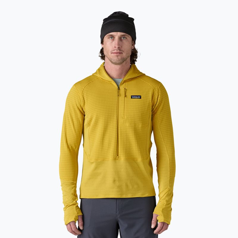 Pánska softshellová bunda Patagonia R1 Hybrid Pullover Hoody bundle green