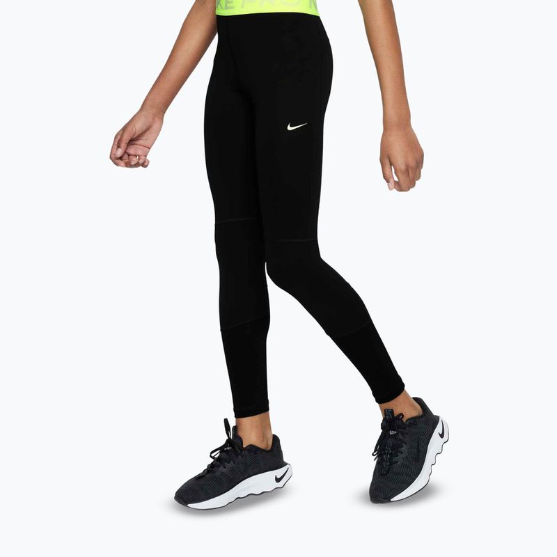 Detské legíny Nike Pro Dri-FIT comet black/volt/white