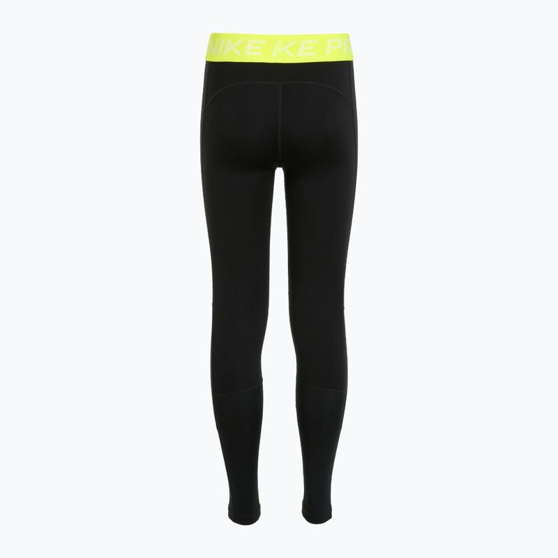 Detské legíny Nike Pro Dri-FIT comet black/volt/white 7