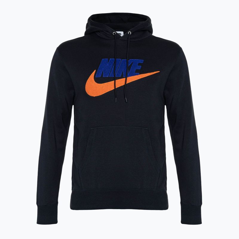 Pánska mikina Nike Club Fleece Hoodie black/safety orange