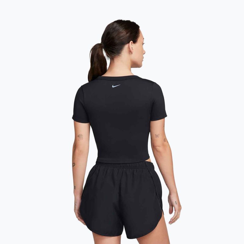 Dámske tréningové tričko Nike One Fitted Dri-Fit Cropped Top black 3