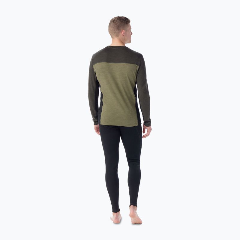 Pánska termoaktívna mikina Smartwool Classic Thermal Merino Base Layer Colorblock Crew Boxed moss 2