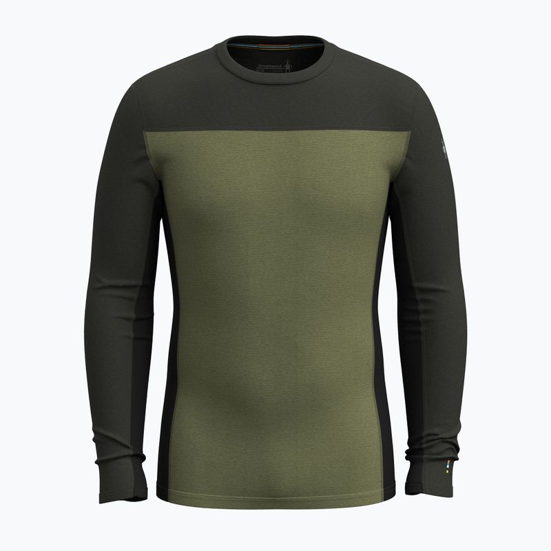 Pánska termoaktívna mikina Smartwool Classic Thermal Merino Base Layer Colorblock Crew Boxed moss 3