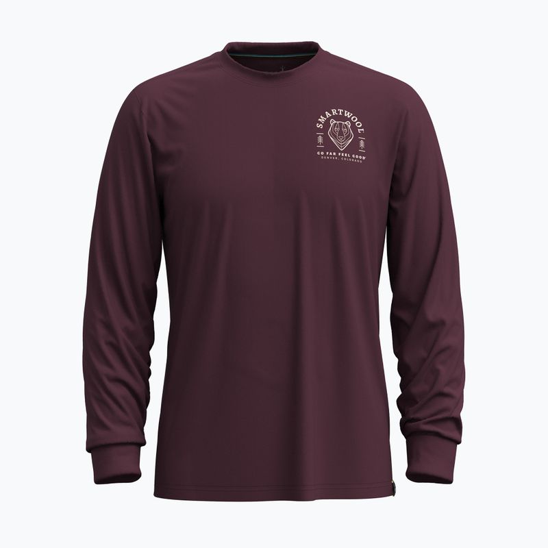 Pánsky Longsleeve Smartwool Bear Stare Graphic baklažán