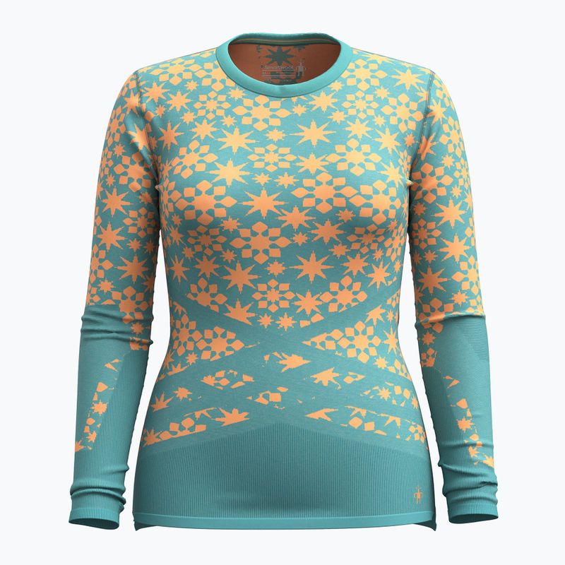 Dámska termoaktívna mikina Smartwool Intraknit Thermal Merino Base Layer Pattern Crew cascade 3