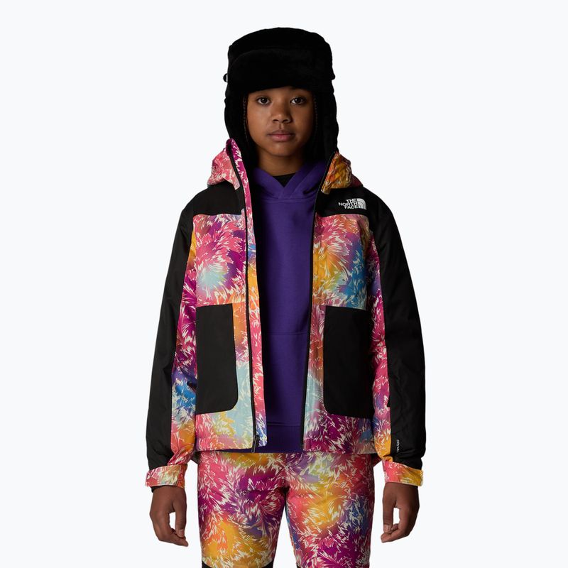 Detská lyžiarska bunda The North Face Freedom Insulated radiant poppy blowing wind print 4